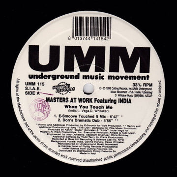 Masters At Work Featuring India - When You Touch Me (Remixes) Vinyl Vinly Record