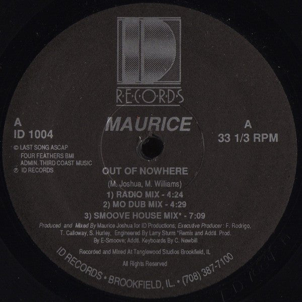 Maurice Joshua - Out Of Nowhere / Melody
