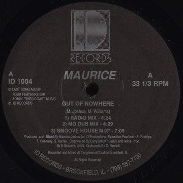 Maurice Joshua - Out Of Nowhere / Melody Vinyl Vinly Record