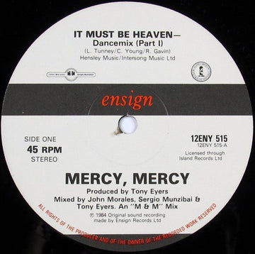 Mercy, Mercy - It Must Be Heaven Vinyl Vinly Record