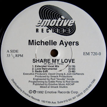 Michelle Ayers - Share My Love Vinyl Vinly Record