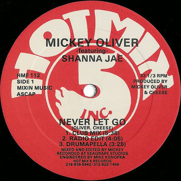 Mickey Oliver Featuring Shanna Jae - Never Let Go Vinyl Vinly Record