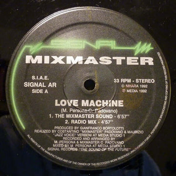 Mixmaster - Love Machine Vinyl Vinly Record