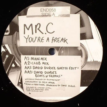 Mr. C - You're A Freak Vinyl Vinly Record