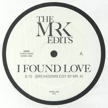 Mr K Edits - I Found Love Vinyl Vinly Record