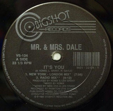 Mr. & Mrs. Dale - It's You Vinyl Vinly Record