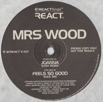 Mrs. Wood - Joanna / Feels So Good Vinyl Vinly Record