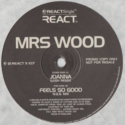 Mrs. Wood - Joanna / Feels So Good Vinyl - Vinyl Record