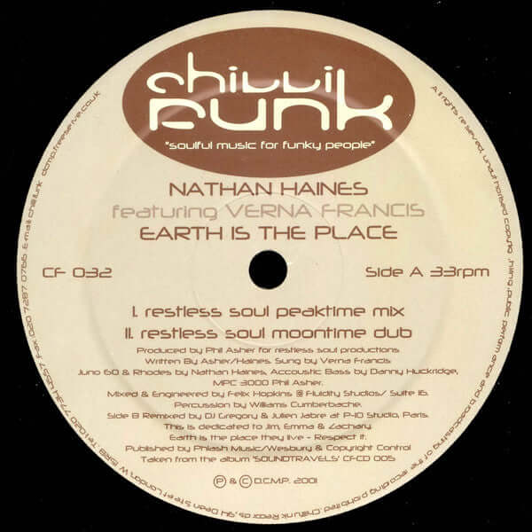 Nathan Haines Featuring Verna Francis - Earth Is The Place Vinyl