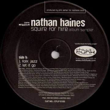 Nathan Haines - Squire For Hire (Album Sampler) Vinyl Vinly Record