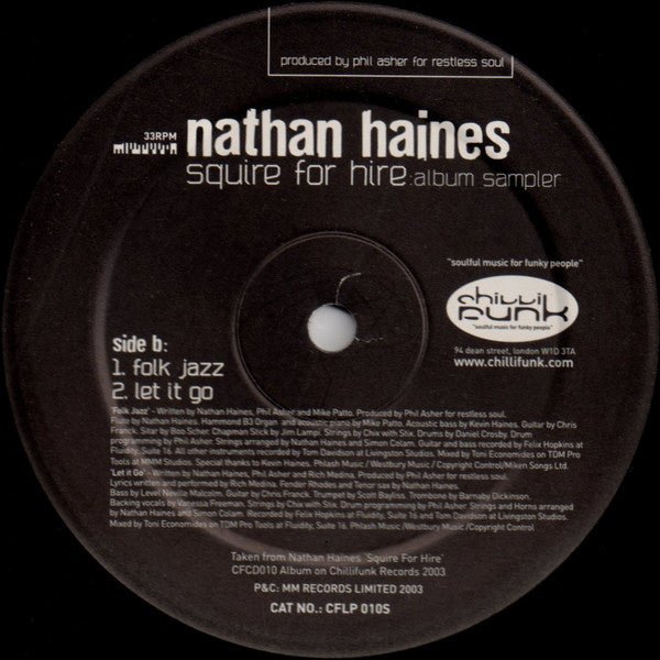 Nathan Haines - Squire For Hire (Album Sampler) Vinyl