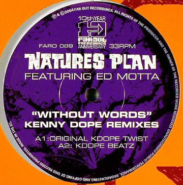 Natures Plan Featuring Ed Motta - Without Words (Kenny Dope Remixes) Vinyl Vinly Record