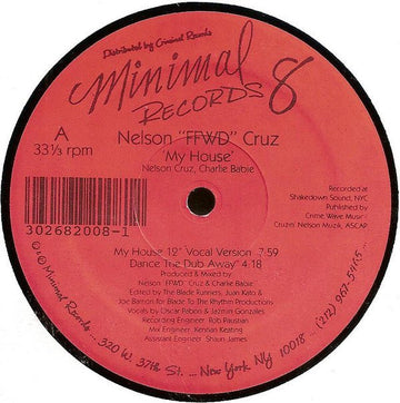 Nelson Cruz - My House Vinyl Vinly Record