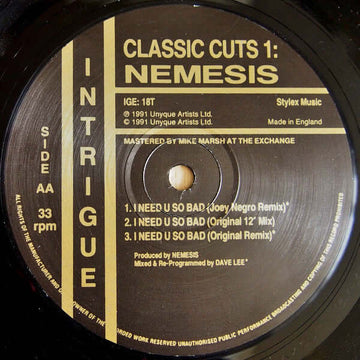 Nemesis - Classic Cuts 1 Vinyl Vinly Record