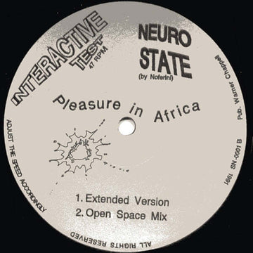 Neuro State - I Remember Gino / Pleasures In Africa Vinyl Vinly Record