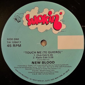 New Blood - Touch Me (Te Quiero) Vinyl Vinly Record