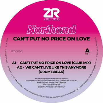 North End - Can't Put No Price On Love EP Vinyl Vinly Record