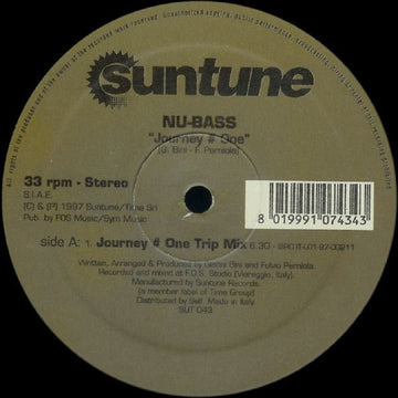 Nu - Bass - Journey  One Vinyl Vinly Record