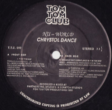 Nu - World - Chrystol Dance Vinyl Vinly Record