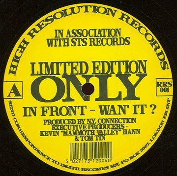 N.Y. Connection - In Front - Wan' It? Vinyl Vinly Record