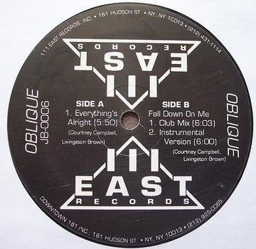 Oblique - Everything's Alright / Fall Down On Me Vinyl Vinly Record