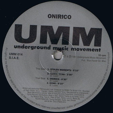 Onirico - Stolen Moments Vinyl Vinly Record