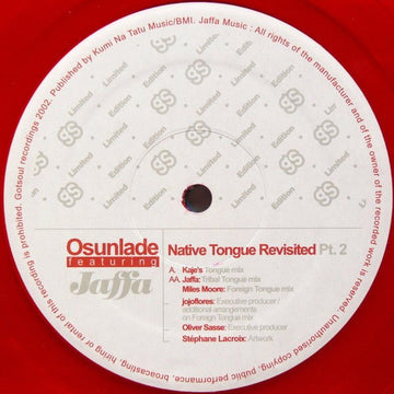 Osunlade Featuring Jaffa - Native Tongue Revisited Pt. 2 Vinyl Vinly Record