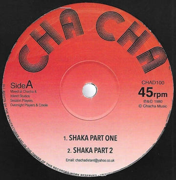 Overnight Players - Shaka Part One / Kunta Kinte's Revenge Vinyl Vinly Record
