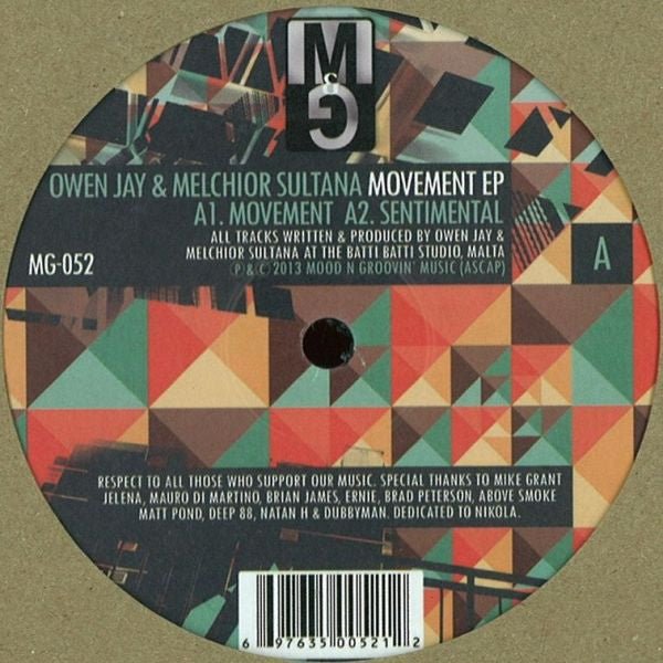 Owen Jay & Melchior Sultana - Movement EP Vinyl