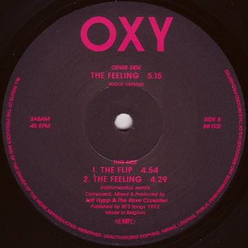 OXY - The Feeling Vinyl Vinly Record