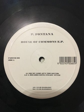 P. Fontana - House Of Commons E.P. Vinyl Vinly Record