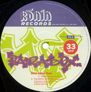 Paradox - Soul Feels Free (Vocal) / Jailbreak (House Tip) Vinyl Vinly Record