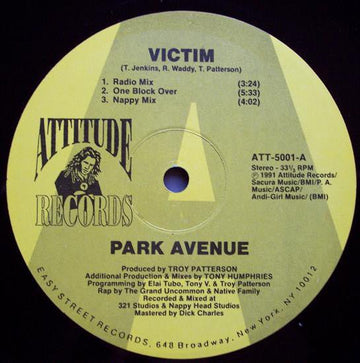 Park Avenue - Victim Vinyl Vinly Record
