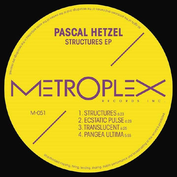 Pascal Hetzel - Structures EP Vinyl Vinly Record