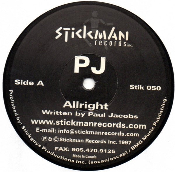 Paul Jacobs - Allright / Emergency Vinyl