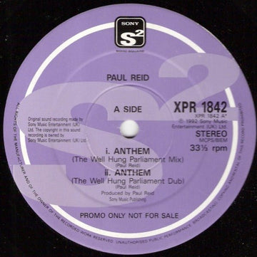 Paul Reid - Anthem Vinyl Vinly Record