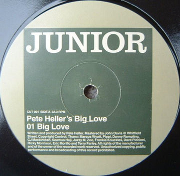 Pete Heller's Big Love - Big Love Vinyl Vinly Record