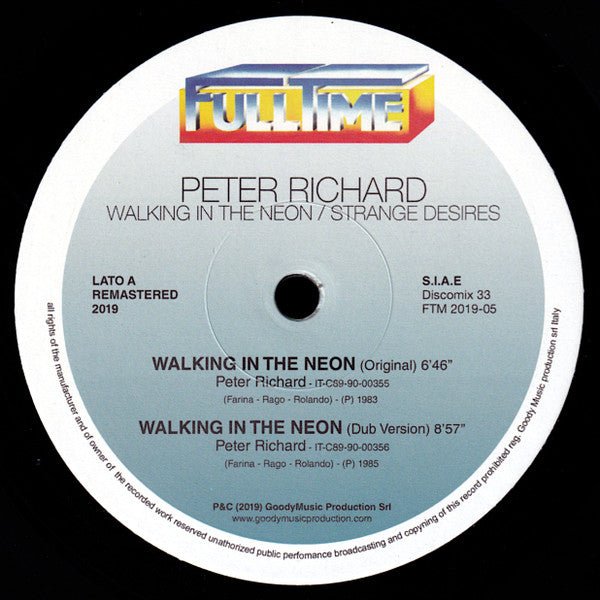 Peter Richard - Walking In The Neon / Strange Desires Vinyl