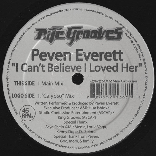 Peven Everett - I Can't Believe I Loved Her