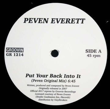 Peven Everett - Put Your Back Into It Vinyl Vinly Record