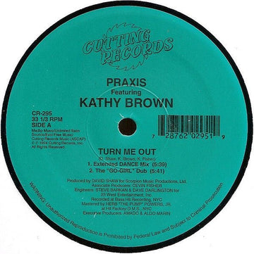 Praxis Featuring Kathy Brown - Turn Me Out Vinyl Vinly Record