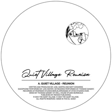 Quiet Village - Reunion Vinyl Vinly Record