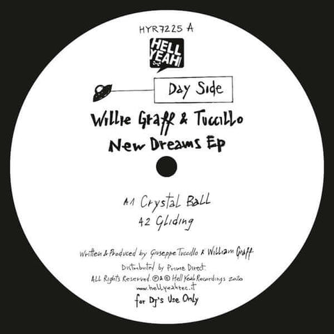 Willie Graff & Tuccillo - New Dreams EP - Artists Willie Graff & Tuccillo Genre Deep House, Downtempo, Acid, IDM Release Date 1 Jan 2021 Cat No. HYR7225 Format 12" Vinyl - Hell Yeah Recordings - Vinyl Record
