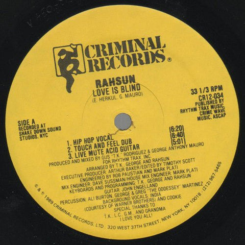 Rahsun - Love Is Blind Vinyl - Vinyl Record