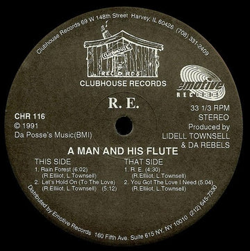 R.E. - A Man And His Flute Vinyl Vinly Record