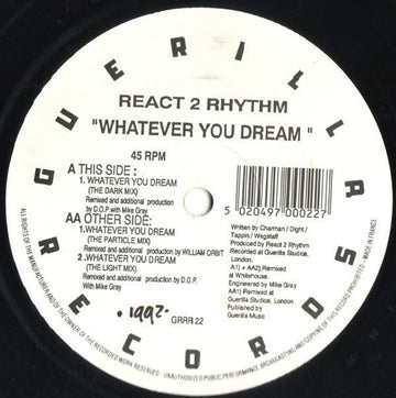React 2 Rhythm - Whatever You Dream Vinyl Vinly Record
