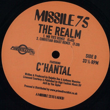 C'hantal - The Realm (Remixes) - Artists C'hantal Genre Techno, Acid Release Date 1 Jan 2019 Cat No. MISSILE75 Format 12