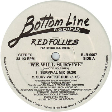 Red Follies Featuring M.J. White - We Will Survive Vinyl Vinly Record