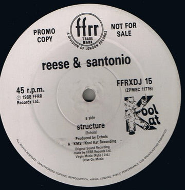 Reese & Santonio - Structure Vinyl Vinly Record
