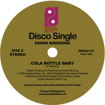 Edwin Birdsong - Cola Bottle Baby - Artists Edwin Birdsong Genre Disco, Funk, Reissue Release Date 1 Jan 2019 Cat No. PR65017P Format 12